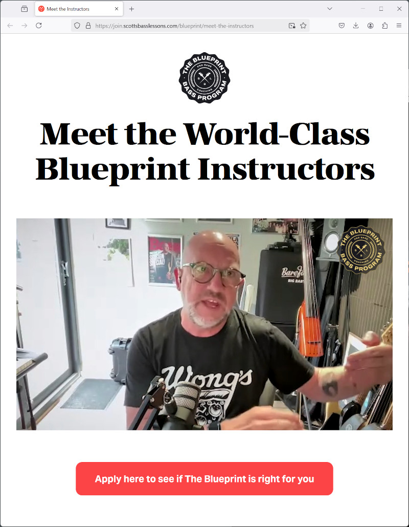 Scott's Bass Lessons - Paul Geary becomes a Blueprint Instructor